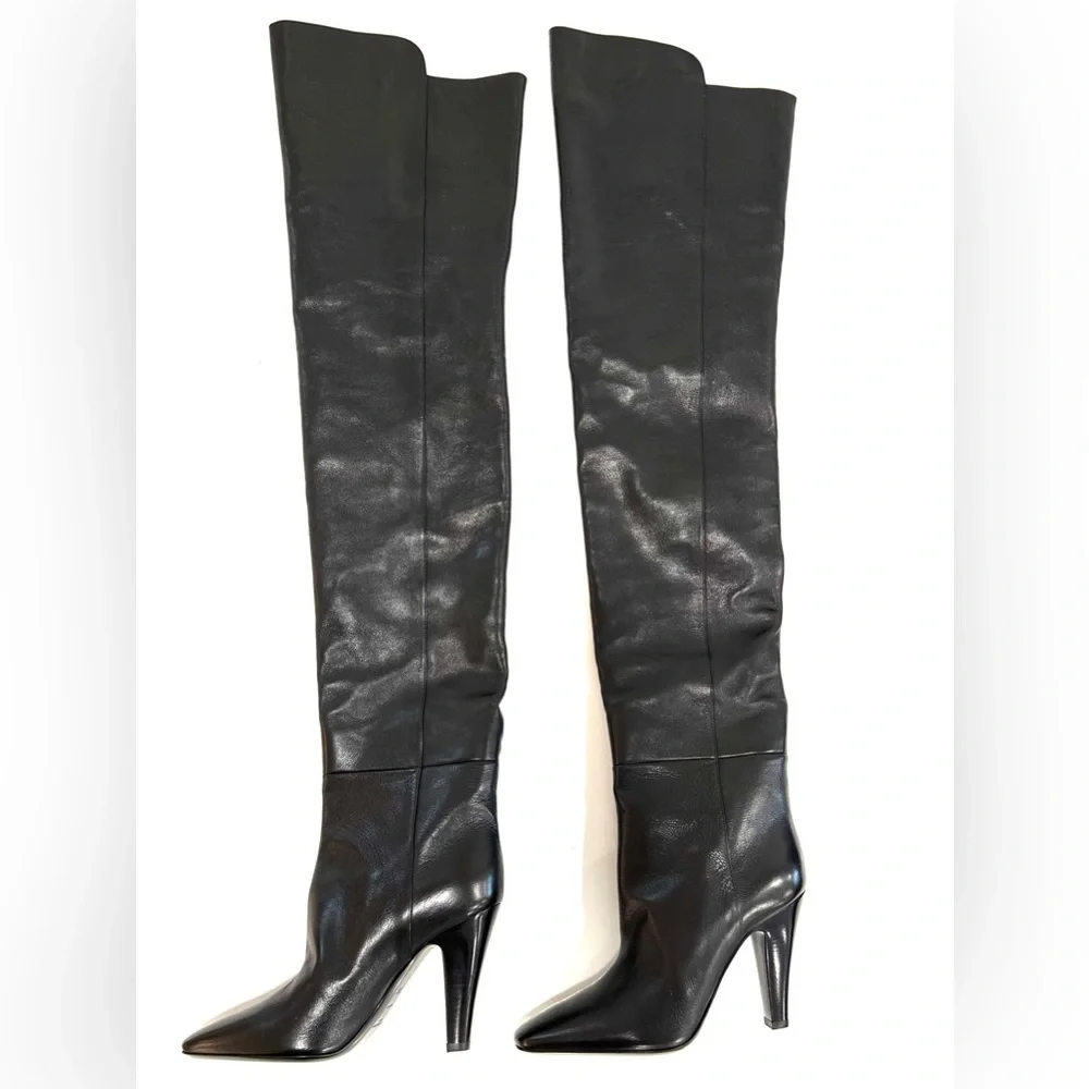Saint Laurent Betty 94 Over The Knee Leather Boots